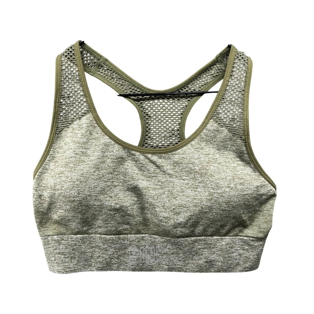 Victoria's Secret Seamless Sports Bra Womens M Olive Green Heather Lightly Lined